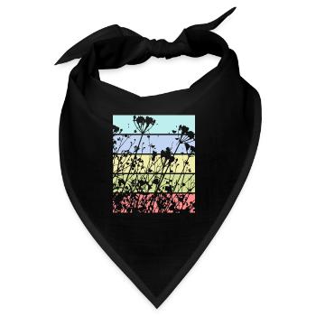 Blumen Muster Frühling - Bandana - Schwarz - Vorne