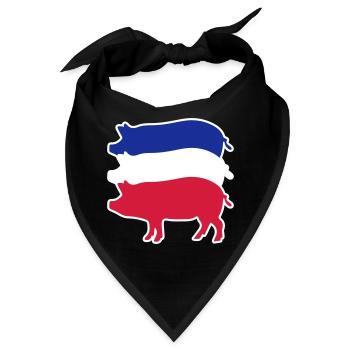 Dreikoloriges Schweinefleisch in Streifen - Bandana - Schwarz - Vorne