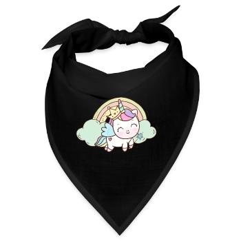 Einhorn Prinzessin Krone Sterne Stab Schuhe Pink - Bandana - Schwarz - Vorne