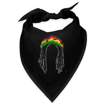 Rasta Frisur Zopf Haare Reggae Jamaika Chillen - Bandana - Schwarz - Vorne