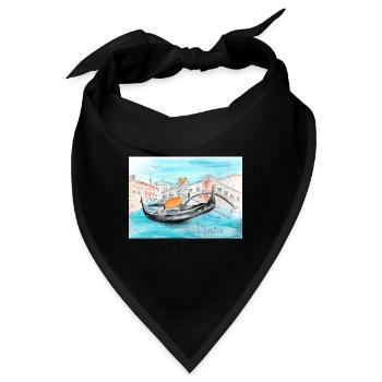 Fuchs in Venedig als Gondoliere - Bandana - Schwarz - Vorne