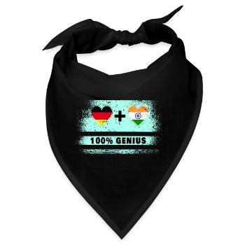 Deutschland und Indien 100% Genial / Geschenk - Bandana - Schwarz - Vorne
