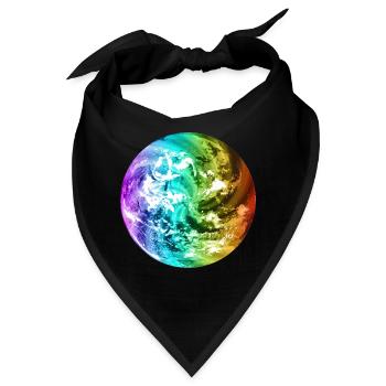 Bunter Globus Weltkugel Erde Bunte Erdkugel - Bandana - Schwarz - Vorne