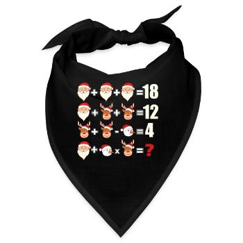 Rudolph Santa Snowman Frohe Weihnachten Design - Bandana - Schwarz - Vorne