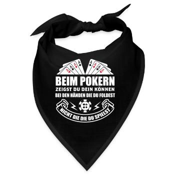 Poker Pokern Ass Casino Hold'em All In Geschenk - Bandana - Schwarz - Vorne