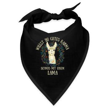 Willst Du gutes Karma schmus mit einem Lama! Glück - Bandana - Schwarz - Vorne