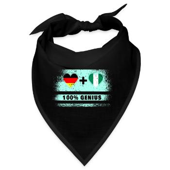 Deutschland und Nigeria 100% Genial / Geschenk - Bandana - Schwarz - Vorne