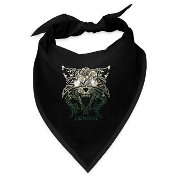 Fenrir Wolf, Wikinger Mythologie Natur Hintergrund - Bandana - Schwarz - Vorne