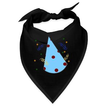 Geburtstagshütchen, kindergeburtstag - Bandana - Schwarz - Vorne