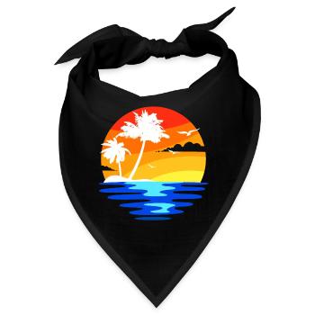 Palmen Karibik Insel Strandurlaub Meer Sommer - Bandana - Schwarz - Vorne