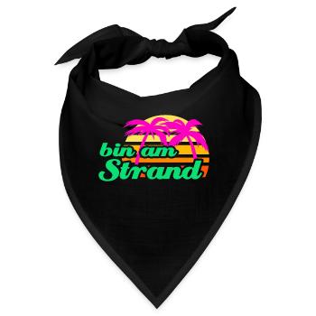 Strand Beachparty Palmen Karibik Meer Urlaub Sonne - Bandana - Schwarz - Vorne