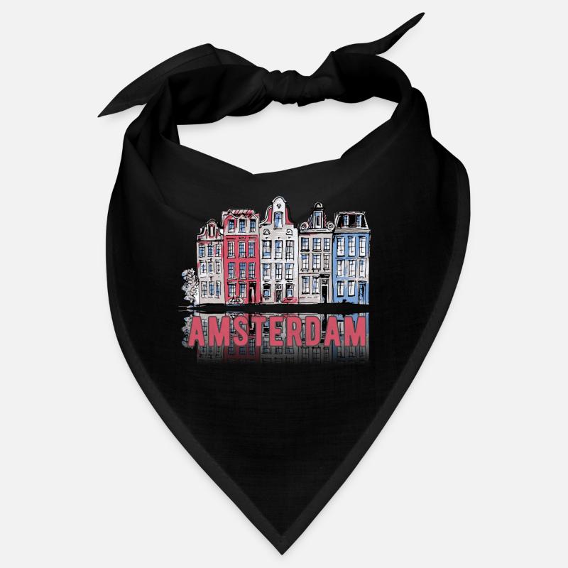 Amsterdam Skyline - Pink Bandana