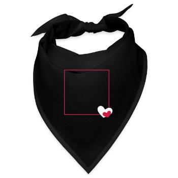 Herz Rahmen Ornament Linie Anpassbar - Bandana - Schwarz - Vorne