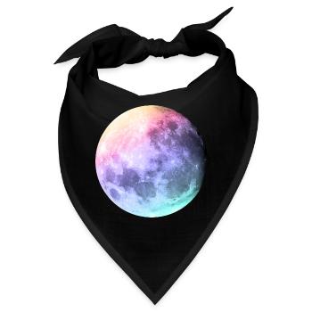 Mond in Pastell Regenbogen - Bandana - Schwarz - Vorne