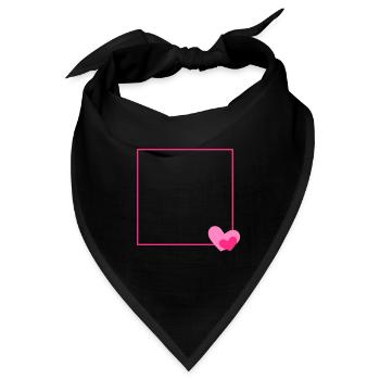 Herz Rahmen Ornament Linie Anpassbar - Bandana - Schwarz - Vorne