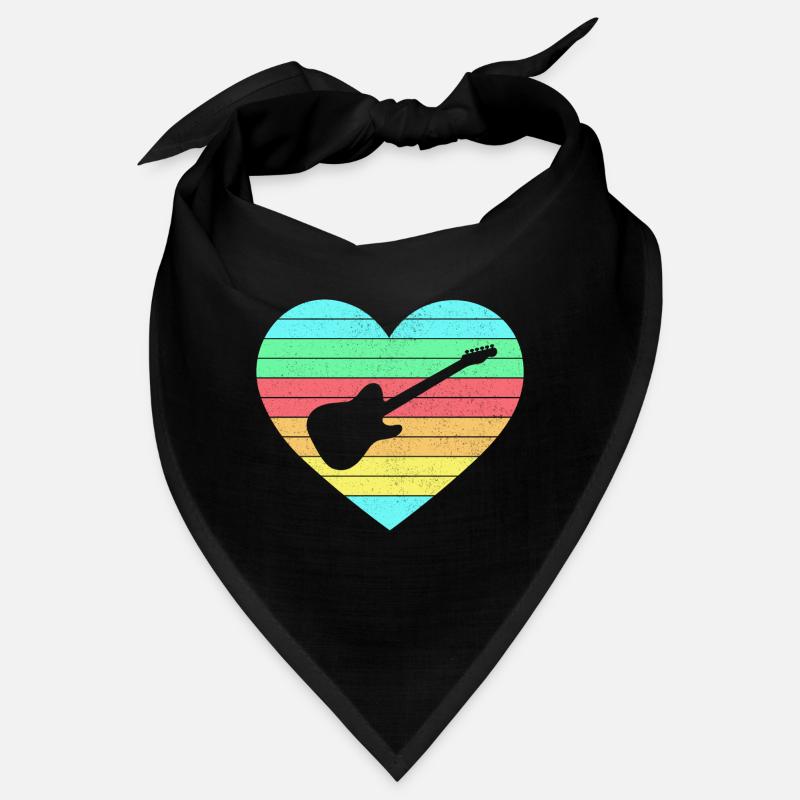 Gitarren Herz Design mit Regenbogen / Geschenk Bandana