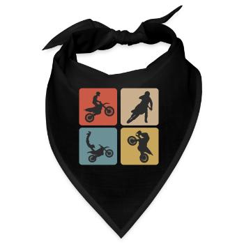 Motorcross Vintage Design / Geschenkidee - Bandana - Schwarz - Vorne
