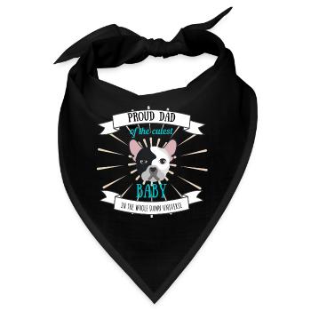 Stolzer Hundepapa Hund Französische Bulldogge - Bandana - Schwarz - Vorne