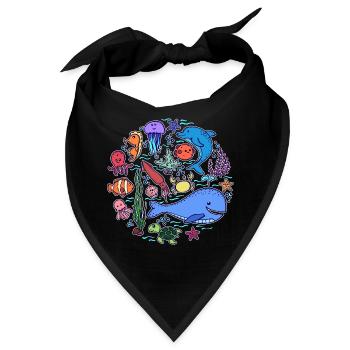 Fisch Blauwal Tier Lebewesen Tierwelt - Bandana - Schwarz - Vorne