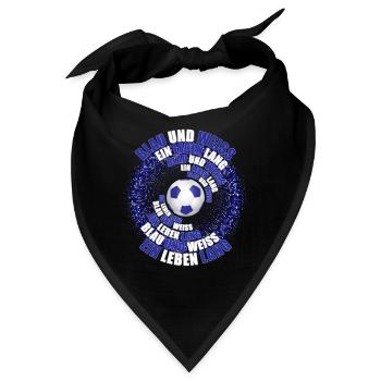 Blau und Weiss ein Leben lang - Bandana - Schwarz - Vorne