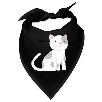 Katze Katzen - Bandana - Schwarz - Vorne