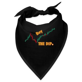 Buy the Dip Trading Aktien Bitcoin Krypto BTC - Bandana - Schwarz - Vorne