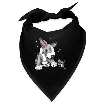Bullterrier Fauststoß Maus - Bandana - Schwarz - Vorne