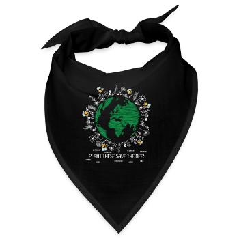 Pflanzen Sie diese Save The Bees Flowers Bee - Bandana - Schwarz - Vorne