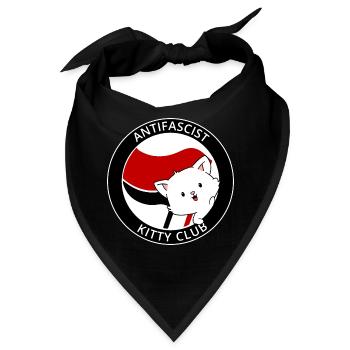 Antifaschistischer Kitty Club Antifa Kawaii Katze - Bandana - Schwarz - Vorne