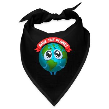 Rette Planet Erde | Save planet earth - Bandana - Schwarz - Vorne