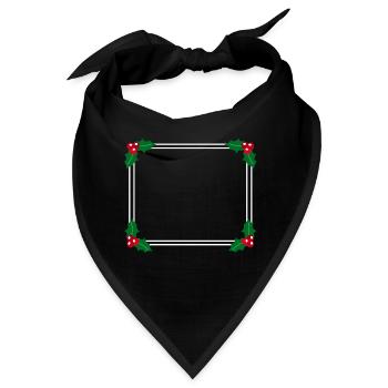 Rahmen mit Stechpalme Winter Weihnachten - Bandana - Schwarz - Vorne
