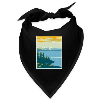 Yellowstone Lake in Yellowstone WPA Poster Art Dez - Bandana - Schwarz - Vorne