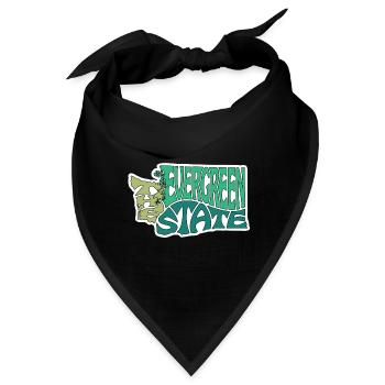 Die Evergreen State Washington Karte Wortwolke - Bandana - Schwarz - Vorne