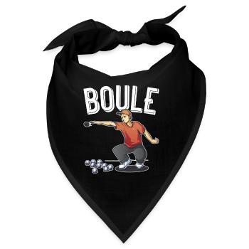 Petanque zwei Spieler mit Boulekugeln boulen Boule - Bandana - Schwarz - Vorne