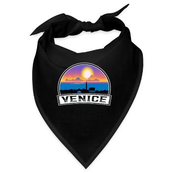 Venedig Italien Skyline Vintage Sonnenuntergang Reisen Souveni - Bandana - Schwarz - Vorne