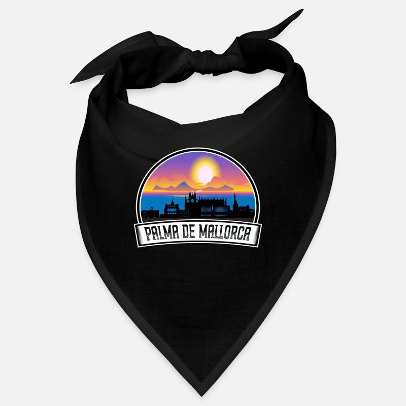 Palma de Mallorca Spanien Skyline Vintage Sunset Tra Bandana