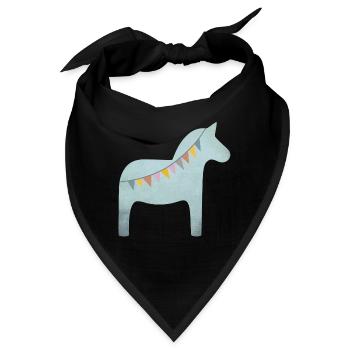 Dalapferd Wimpel Pastell Pferd skandinavisch Hygge - Bandana - Schwarz - Vorne