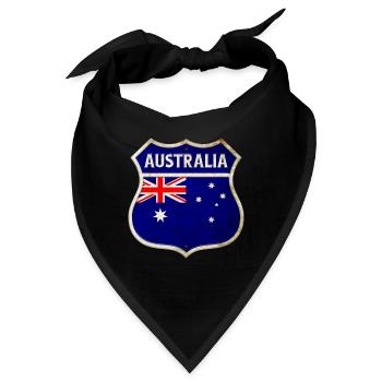 Australien Wappen Flaggen Design - Bandana - Schwarz - Vorne