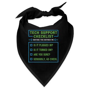 Tech Support Checklist Coding Shirt For - Bandana - Schwarz - Vorne