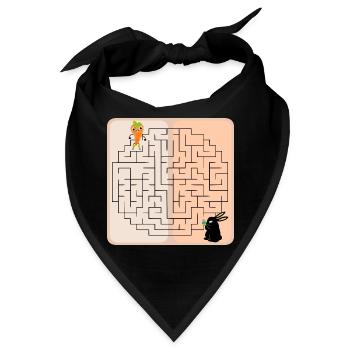 Labyrinth Hase Osterhase - Bandana - Schwarz - Vorne