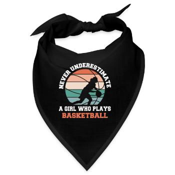 Basketball Zitat Unterschätze niemals ein Mädchen Korb - Bandana - Schwarz - Vorne