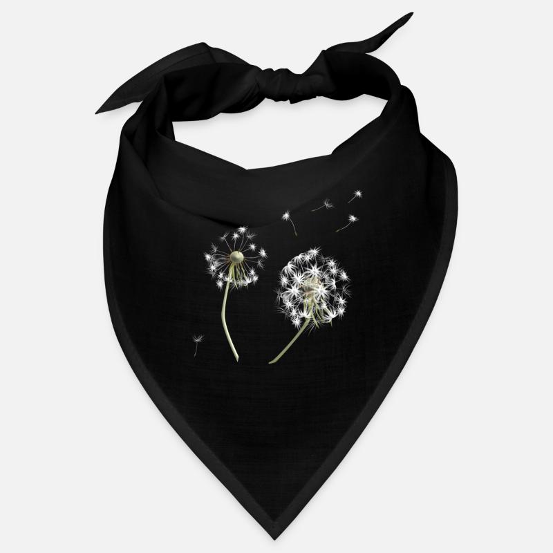White dandelion silhouette Bandana