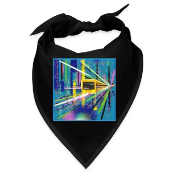 Abstrakte U-Bahn Berlin Graffiti Design - Bandana - Schwarz - Vorne