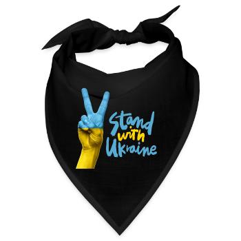 Ukraine Solidarität Handzeichen - Bandana - Schwarz - Vorne