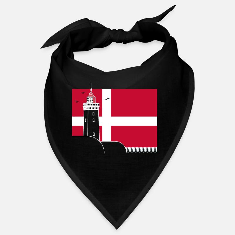 Drapeau du Danemark avec phare de Rubjerg Knude Bandana
