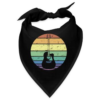 Retro Akustikgitarre Gitarrist Gitarrist Gitarrist Geschenk - Bandana - Schwarz - Vorne