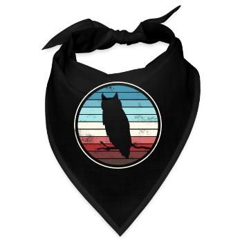 Eule Eulen - Bandana - Schwarz - Vorne