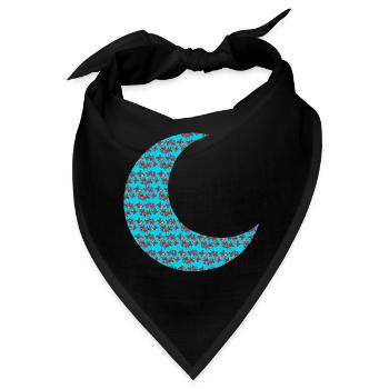 orientmuster Mondsichel, beliebtes naturmuster - Bandana - Schwarz - Vorne