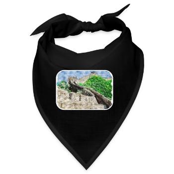 Peking China Aquarell Skizze Illustration - Bandana - Schwarz - Vorne