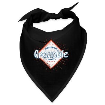 Grenoble Frankreich Stadt Skyline Heimat Liebe - Bandana - Schwarz - Vorne